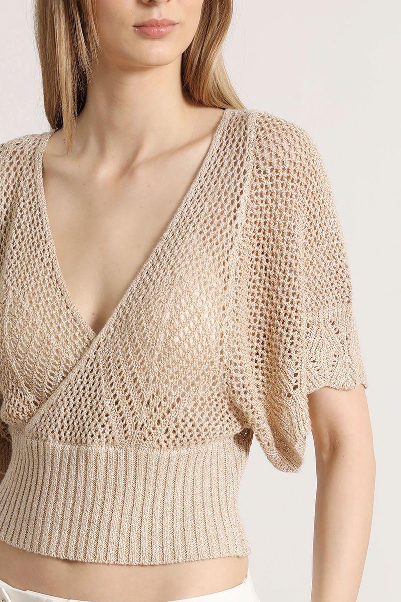 Tejido abierto liola mujer beige-2