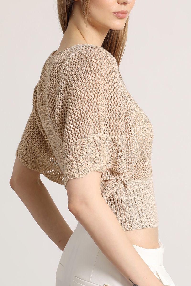 Tejido abierto liola mujer beige-3