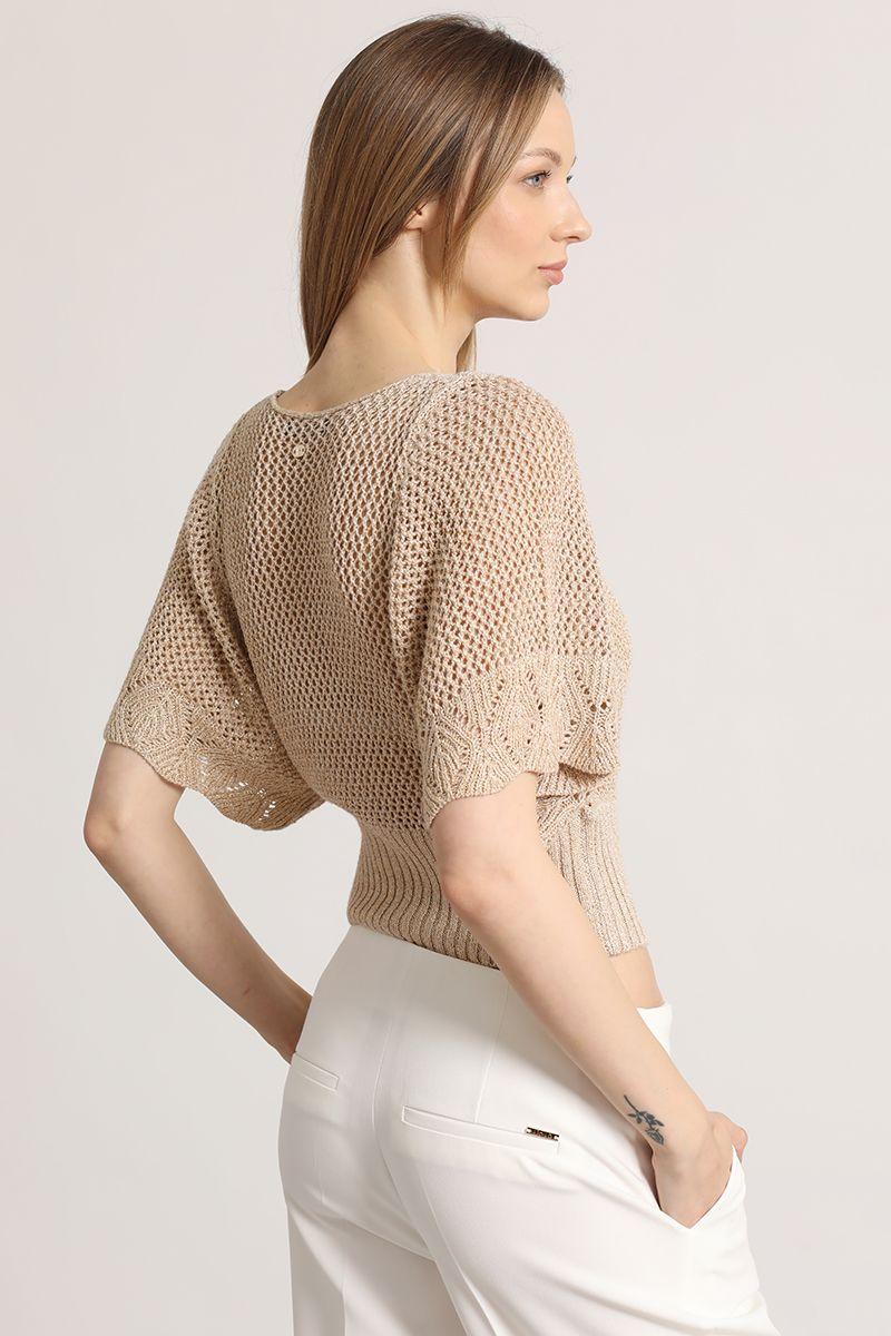Tejido abierto liola mujer beige-5