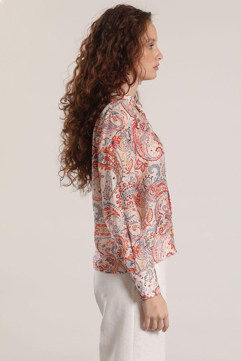 Blusa voile estampado Liola mujer rojo-2