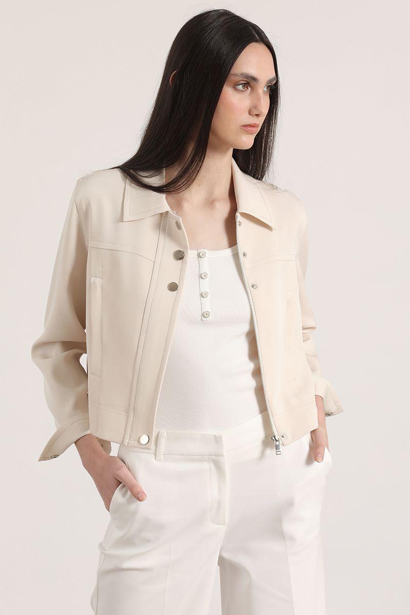 Chaqueta corta Liola mujer beige-2