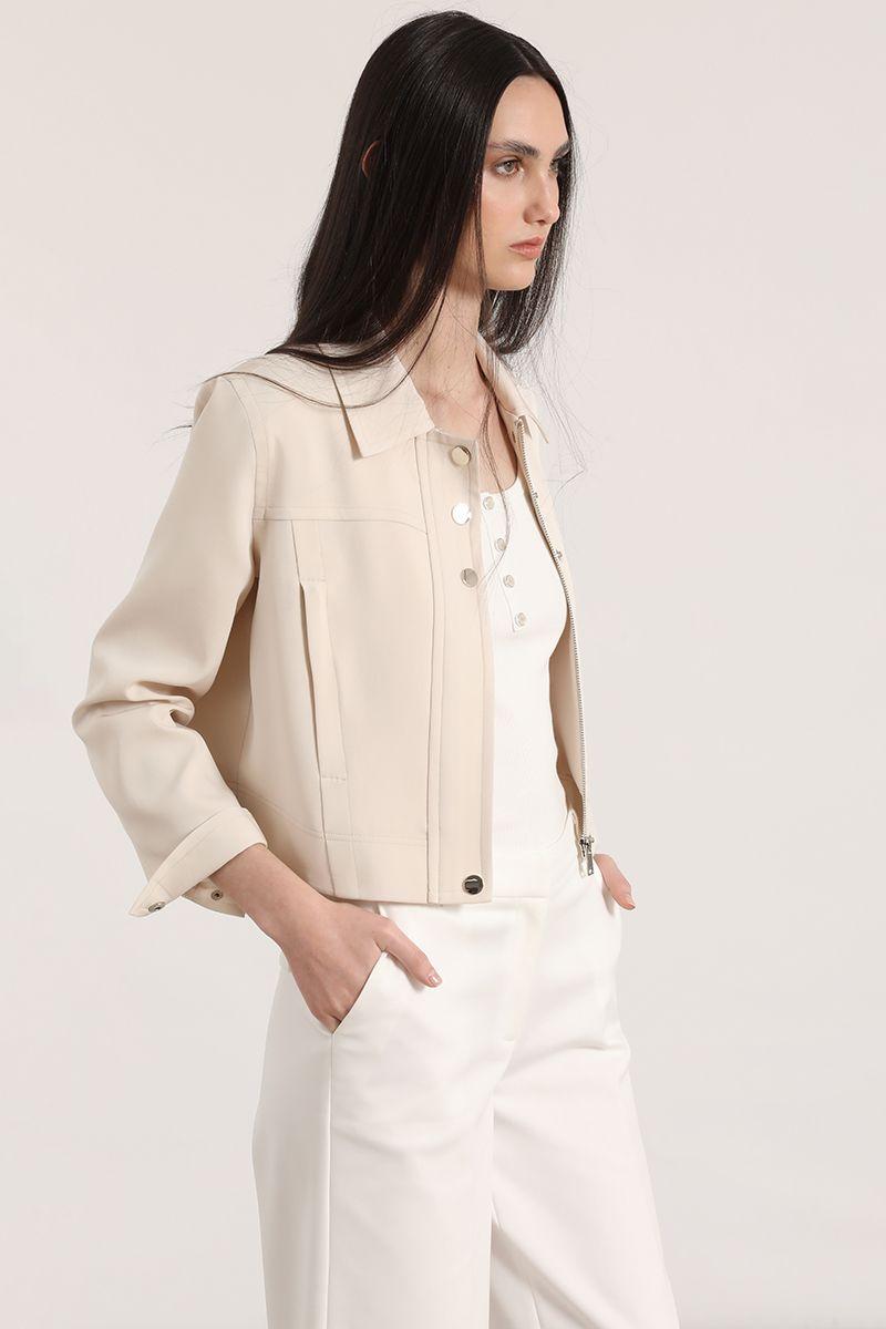 Chaqueta corta Liola mujer beige-6