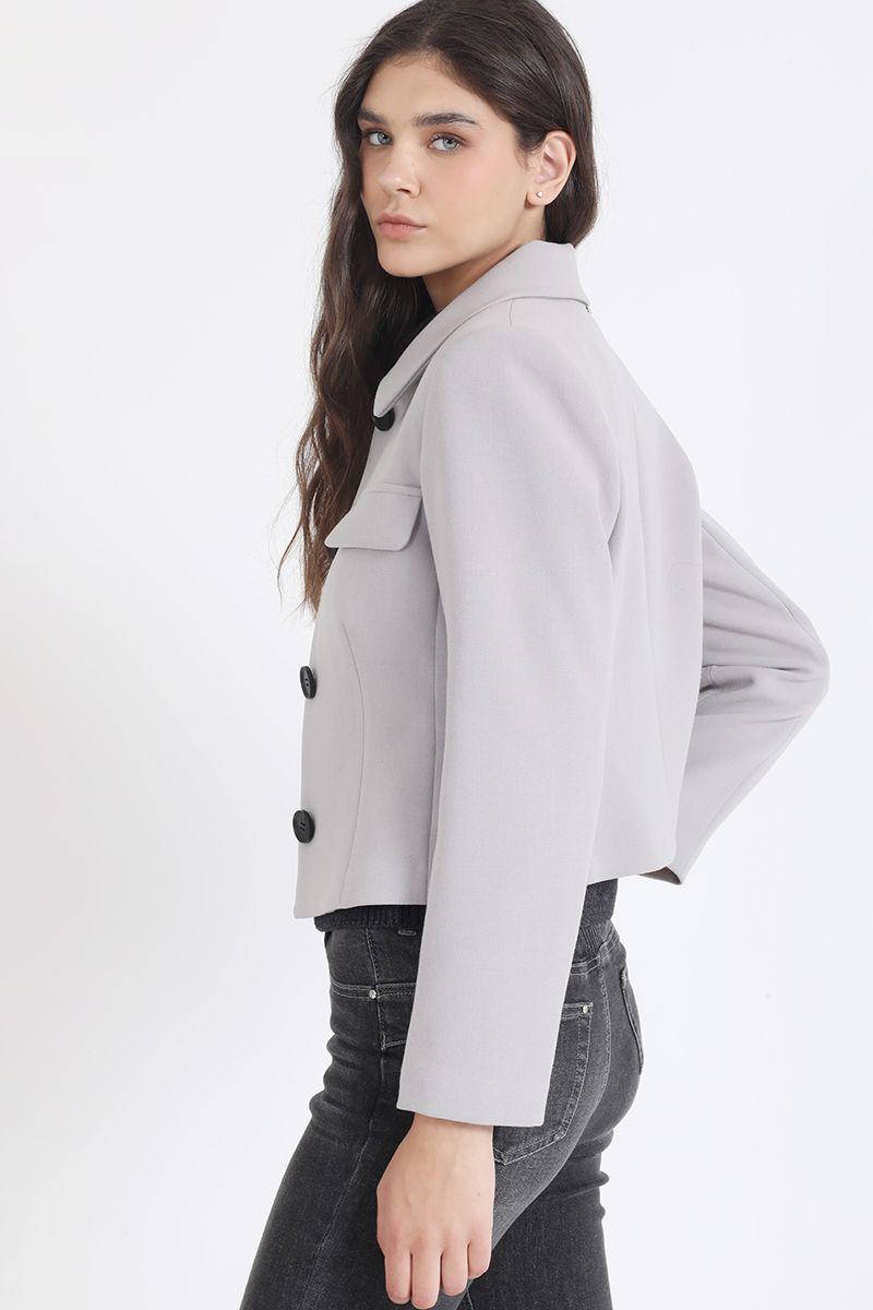 Chaqueta Crop Tapeta Decorativa, Gris Liola-2
