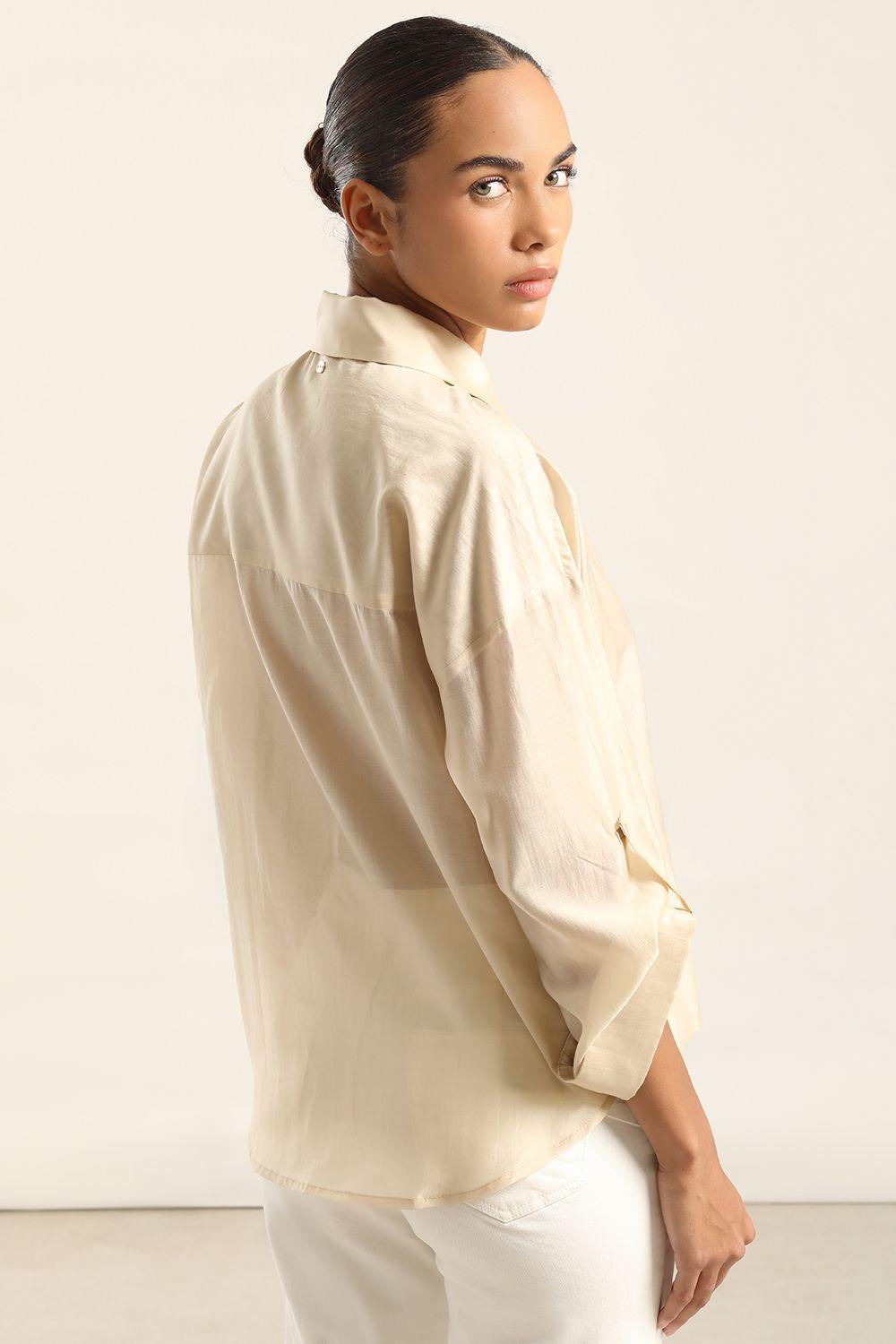 Blusa Semi Trasparente, Beige Liola-2