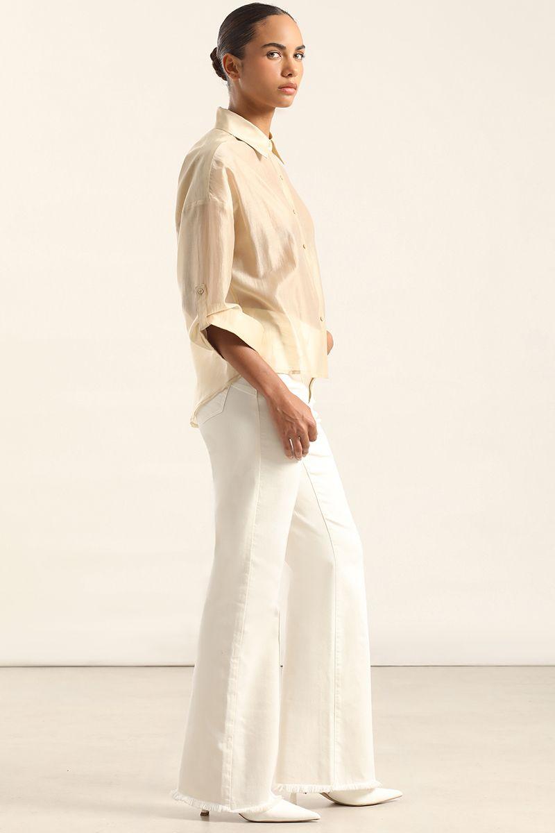 Blusa Semi Trasparente, Beige Liola-5