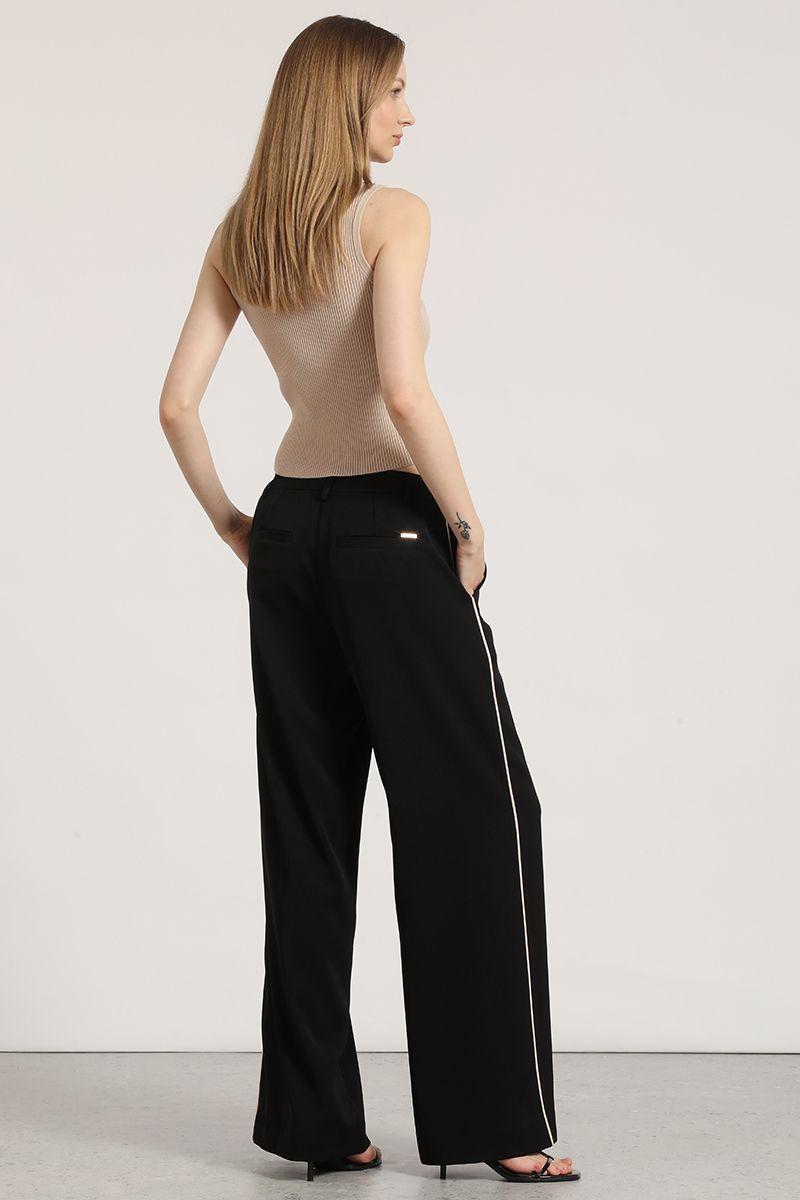 Pantalón ancho contraste liola mujer negro-3