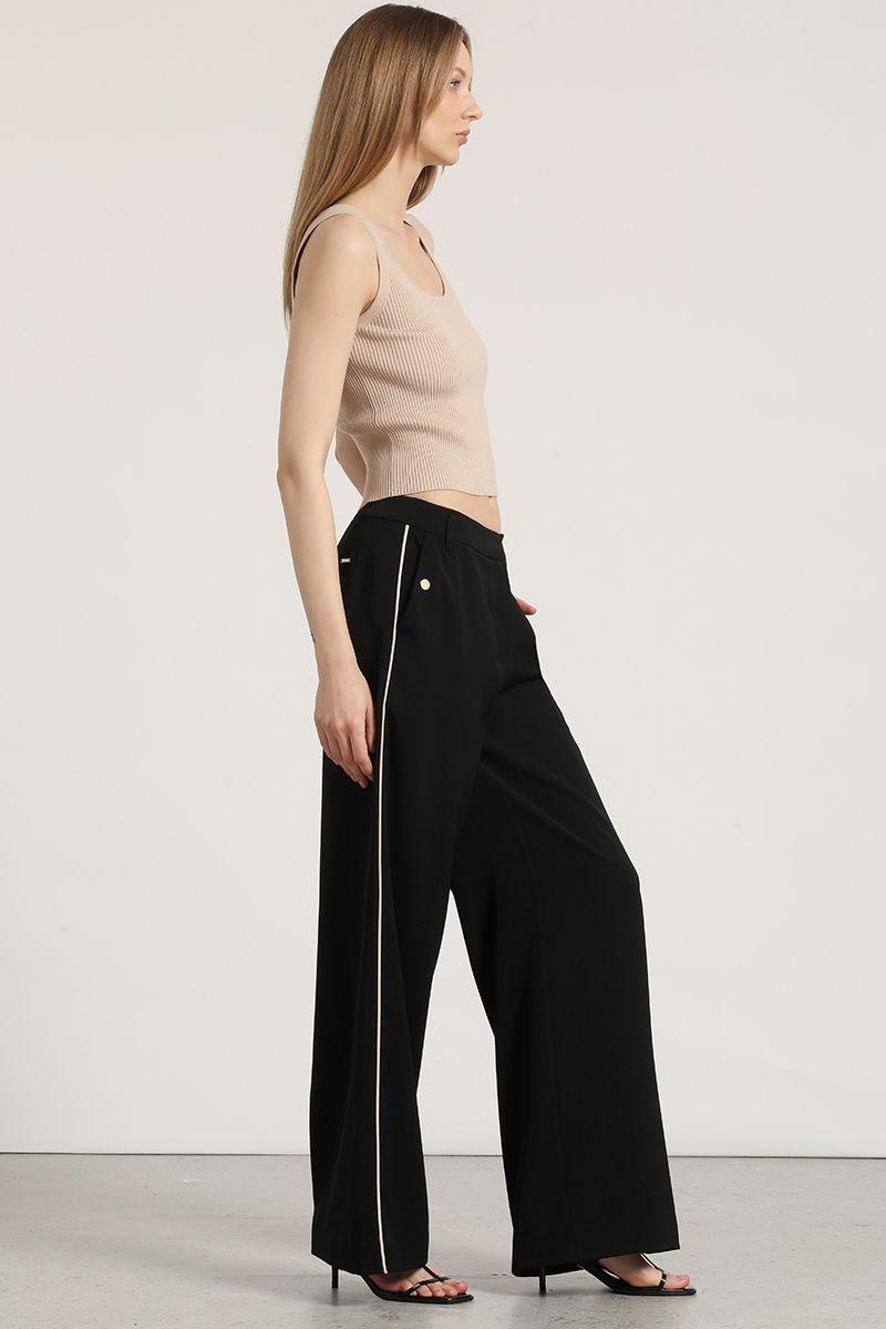 Pantalón ancho contraste liola mujer negro-5