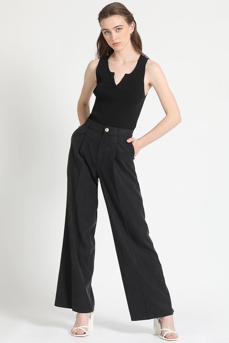 Pantalon Ancho Pinza Negro Liola-0
