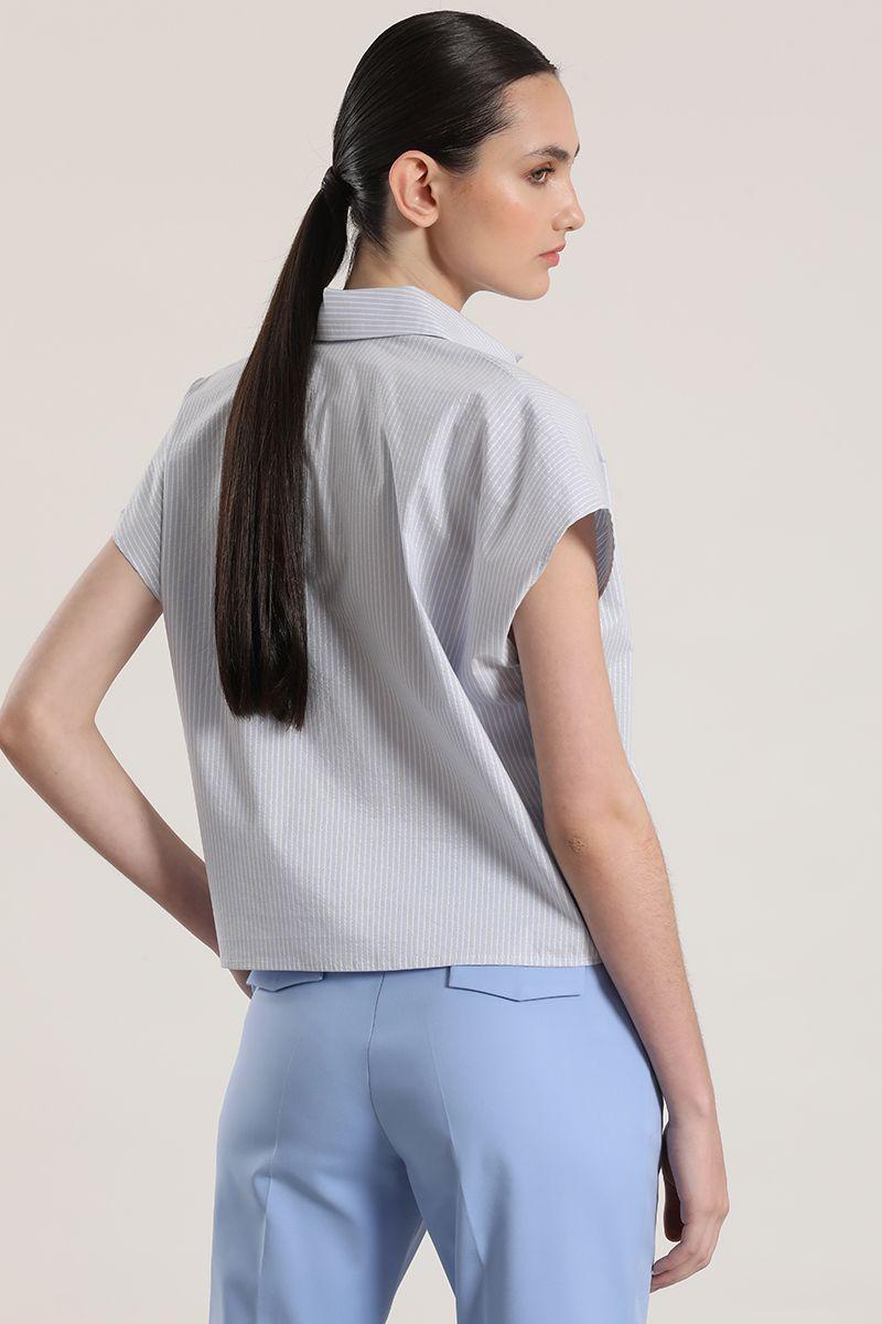 Blusa rayas metalizado liola mujer azul-5