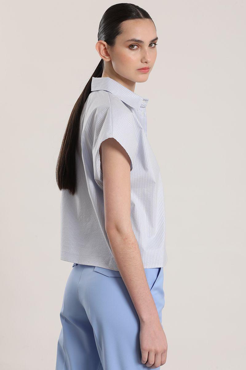 Blusa rayas metalizado liola mujer azul-6