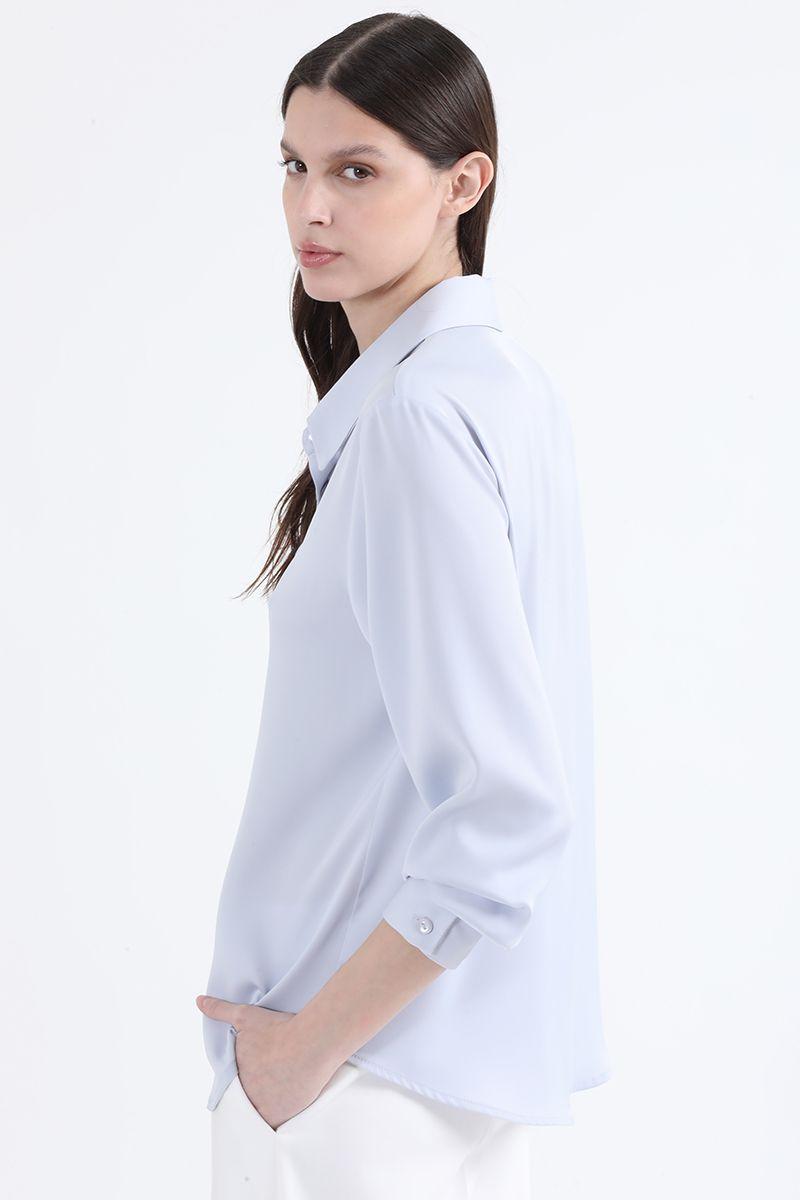 Blusa Basica Satin Opaco, Celeste Liola-3
