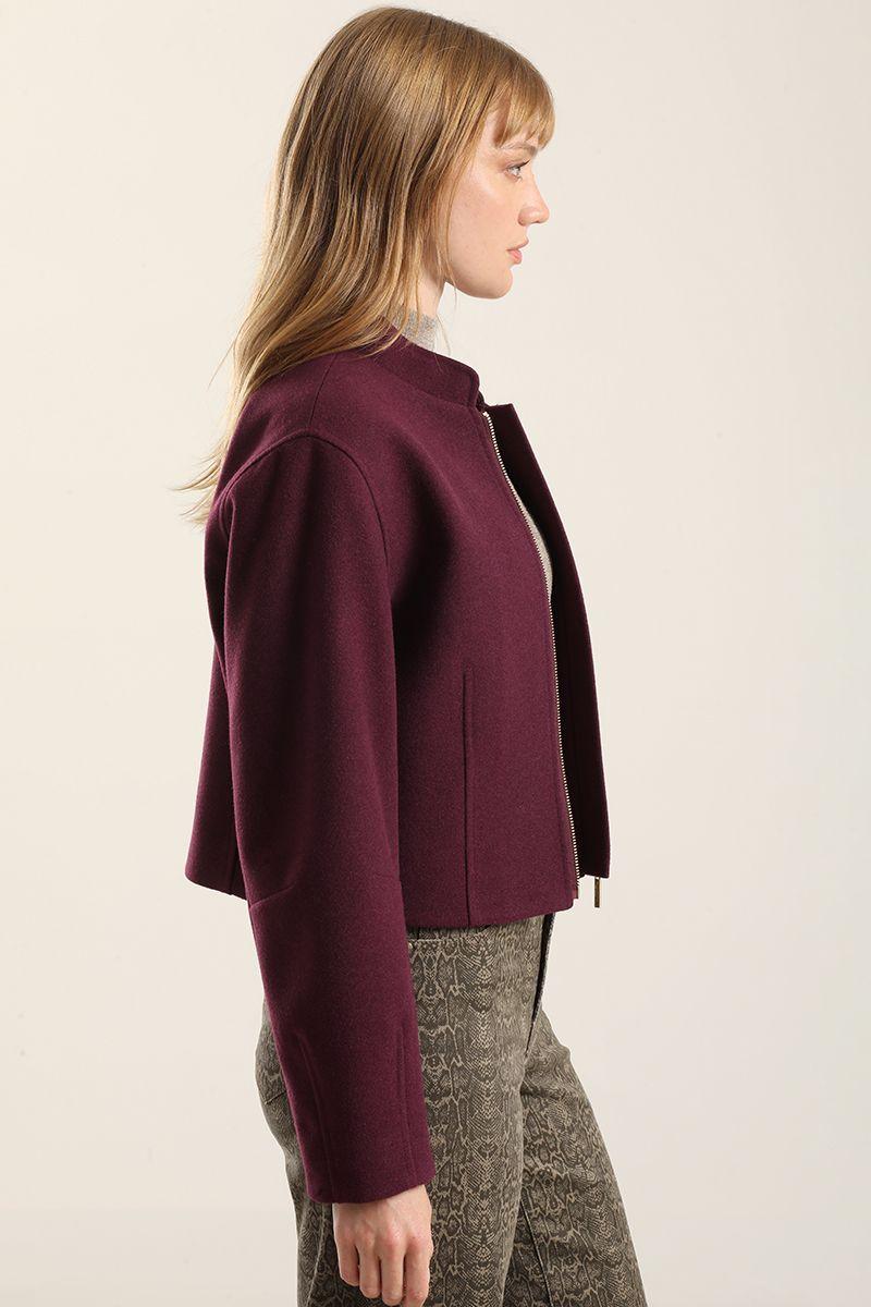 Chaqueta Bomber, Muflon Melange Ciruela Liola-4