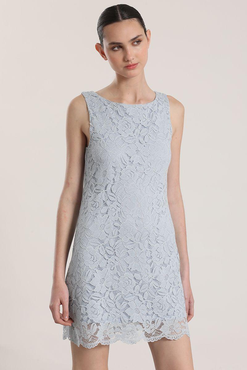 Vestido encaje Liola mujer celeste-0