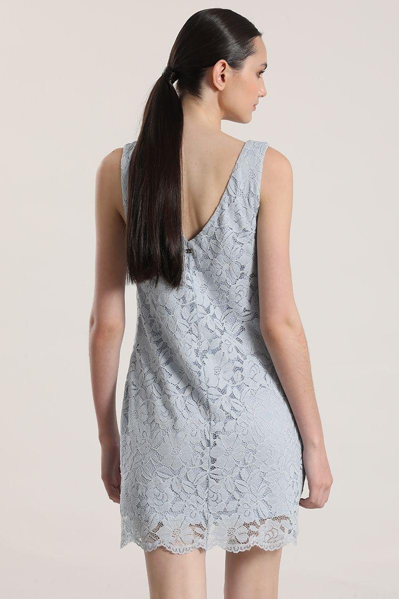 Vestido encaje Liola mujer celeste-3