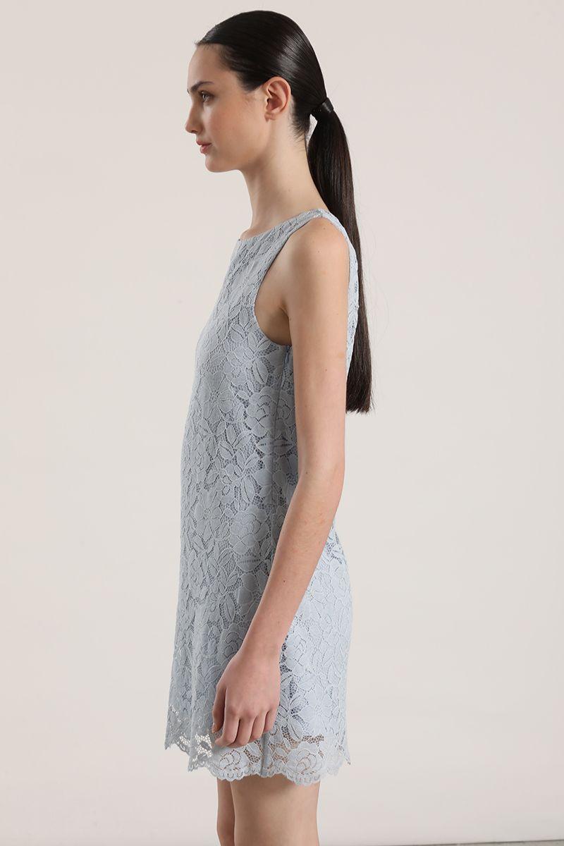 Vestido encaje Liola mujer celeste-5