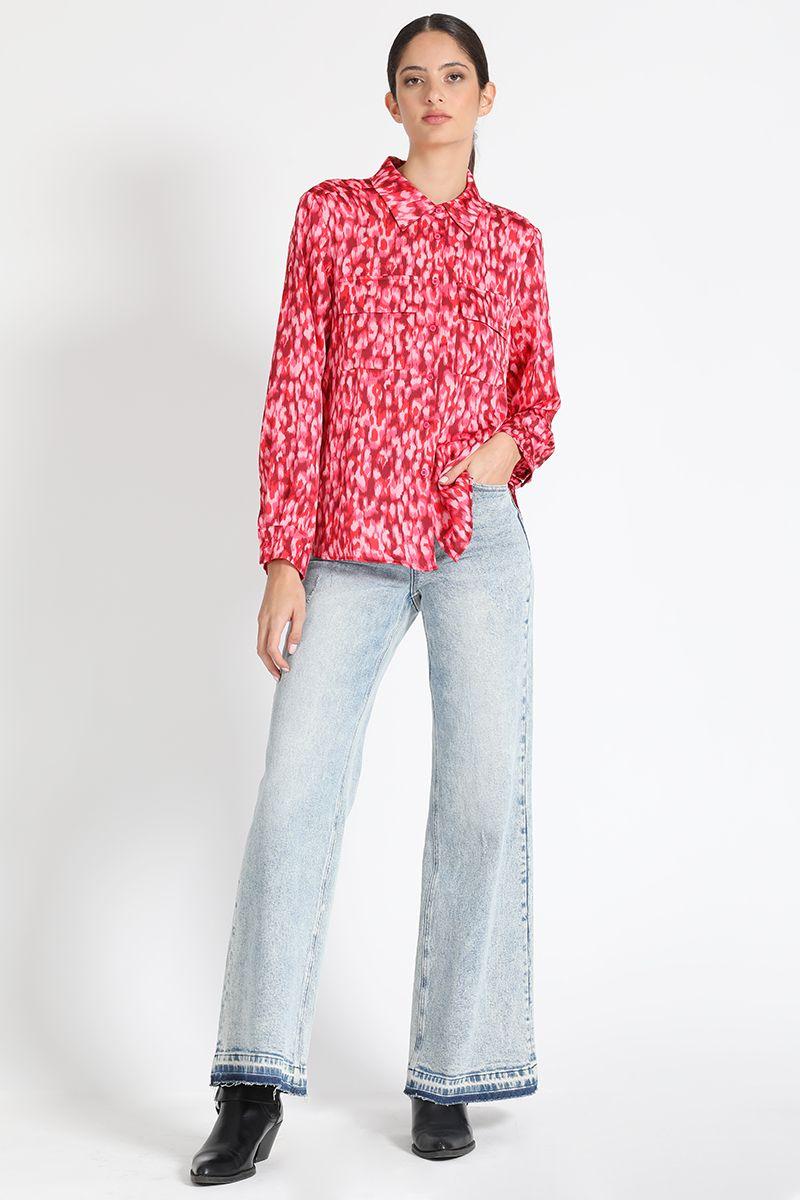 Blusa Camisera Estampado Animal Rojo Liola-1