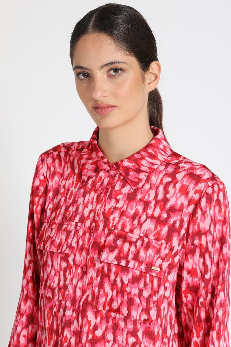 Blusa Camisera Estampado Animal Rojo Liola-5