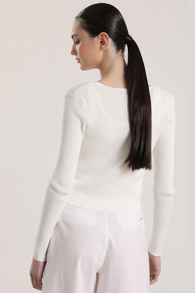 Cardigan con amarras Liola mujer crudo-6