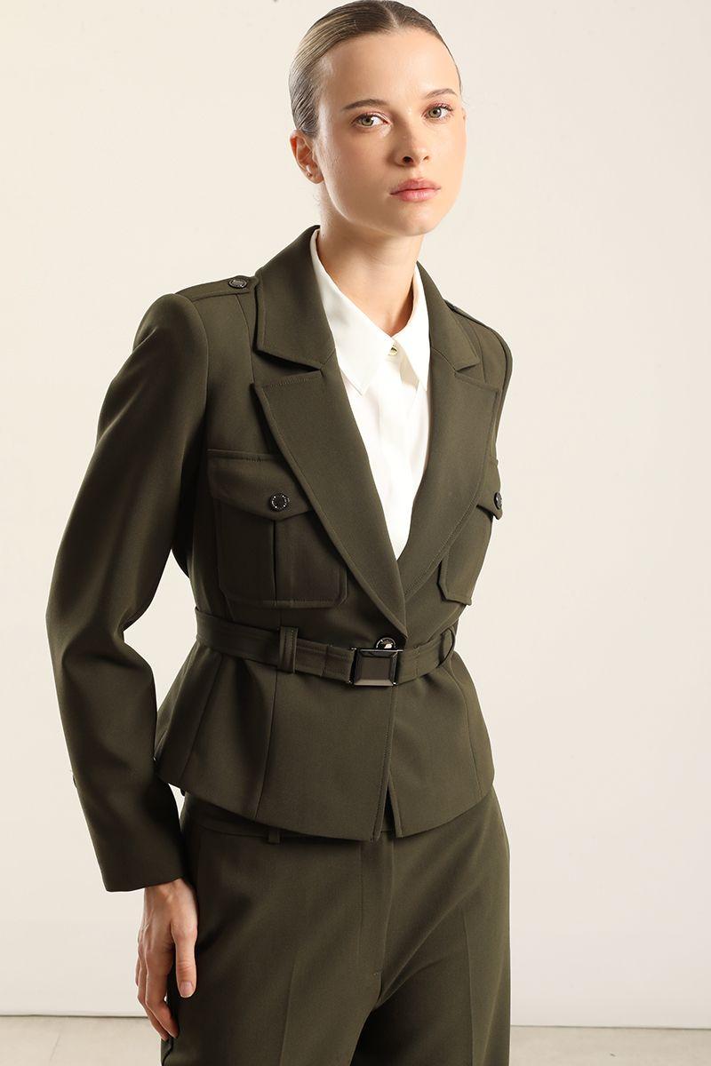 Chaqueta bolsillos cargo, militar Liola-0