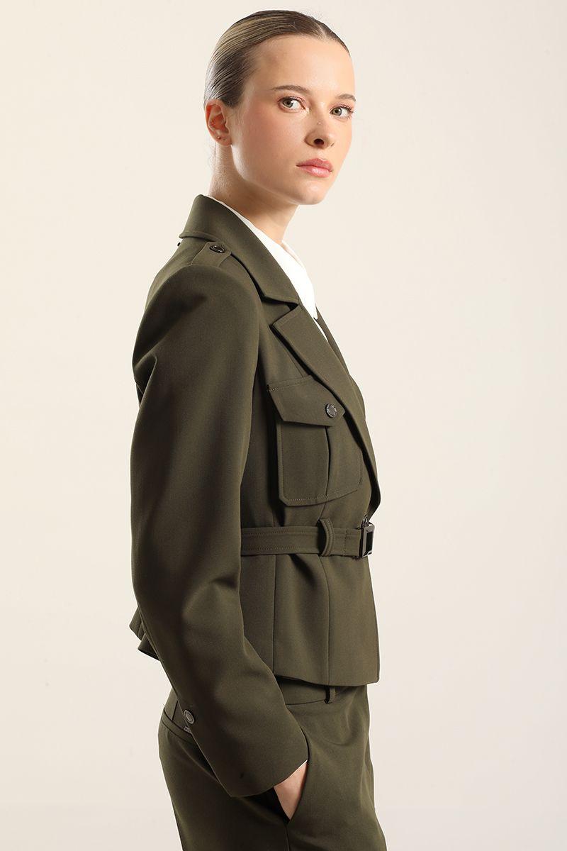 Chaqueta bolsillos cargo, militar Liola-2