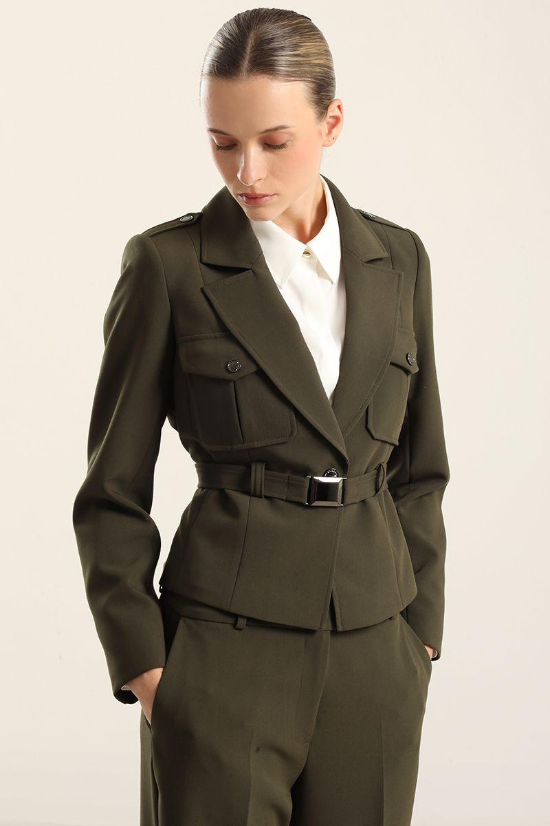 Chaqueta bolsillos cargo, militar Liola-4