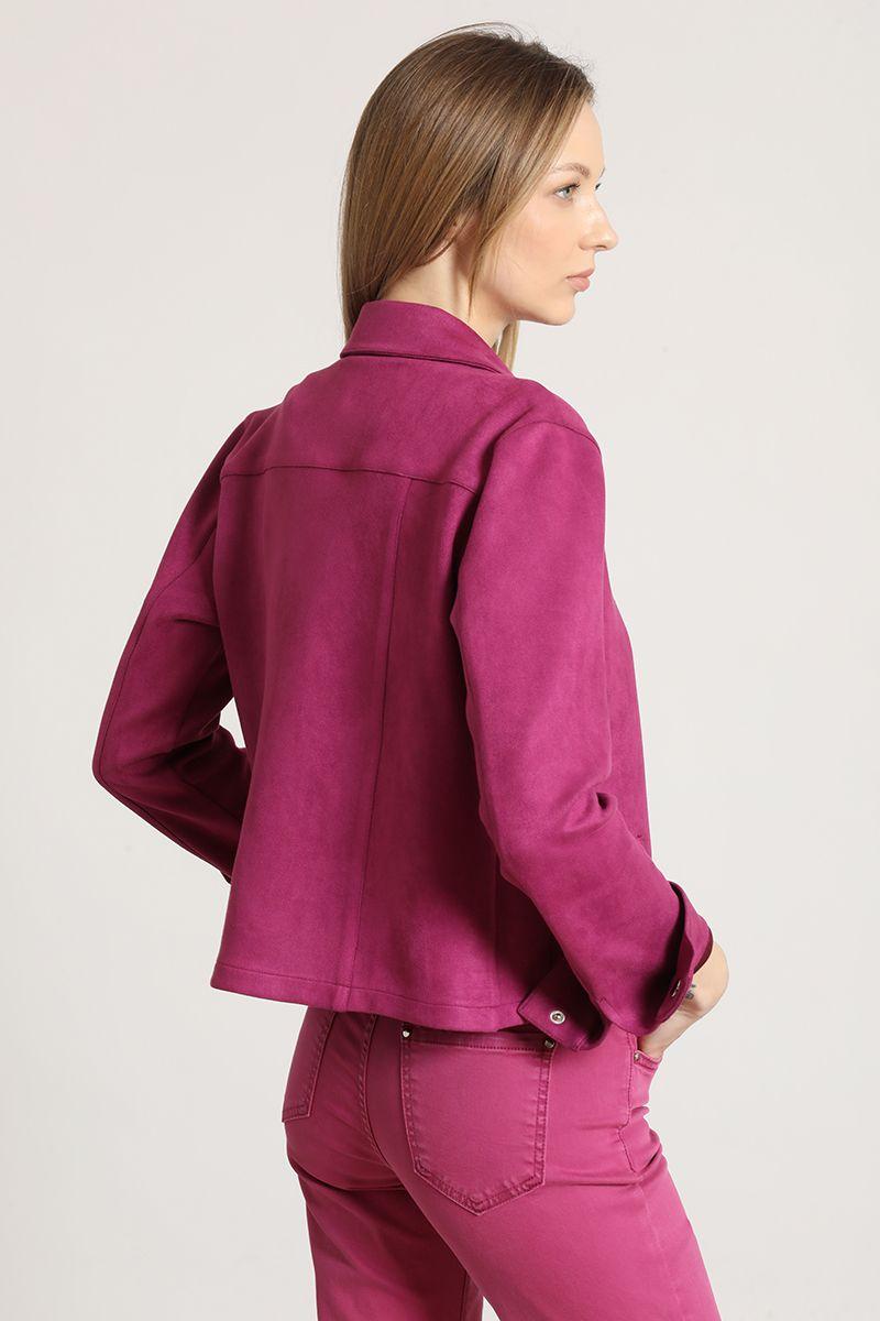 Chaqueta efecto gamuza Liola mujer fresa-4