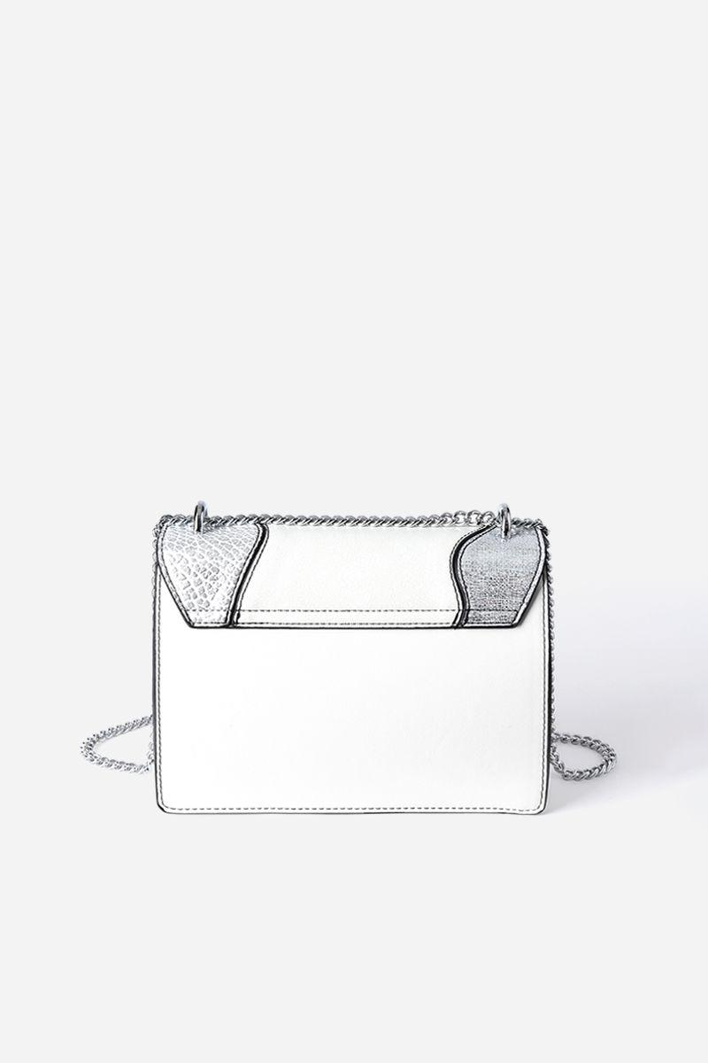 Cartera mediana patchwork Liola blanco-2