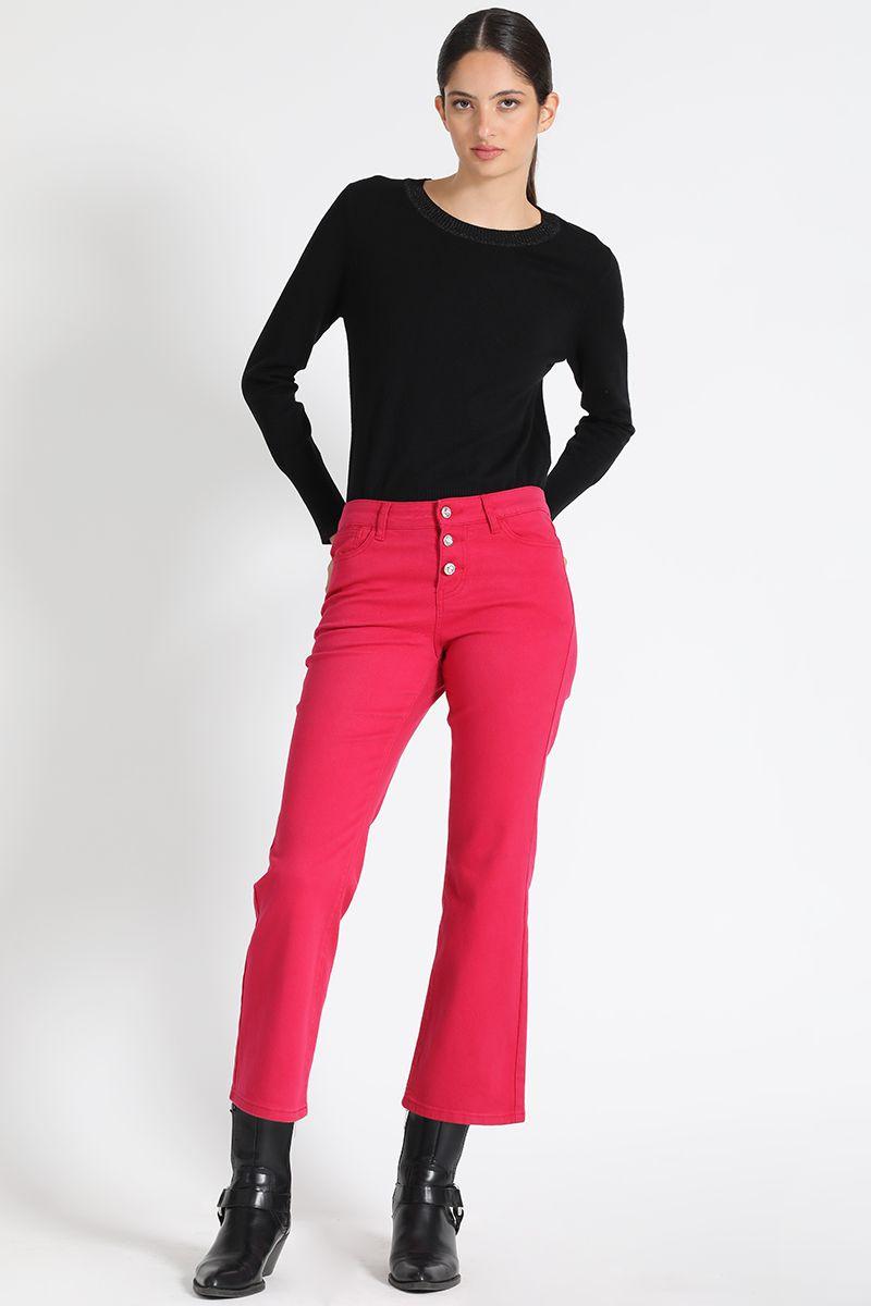 Jeans Tiro Medio Fucsia Liola-5