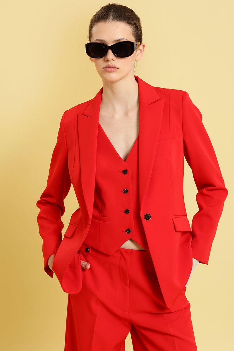 Blazer entallado basico, rojo Liola-4