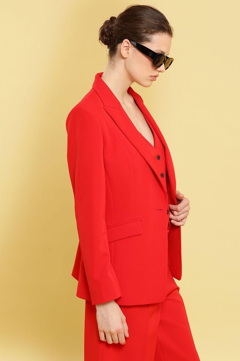 Blazer entallado basico, rojo Liola-5