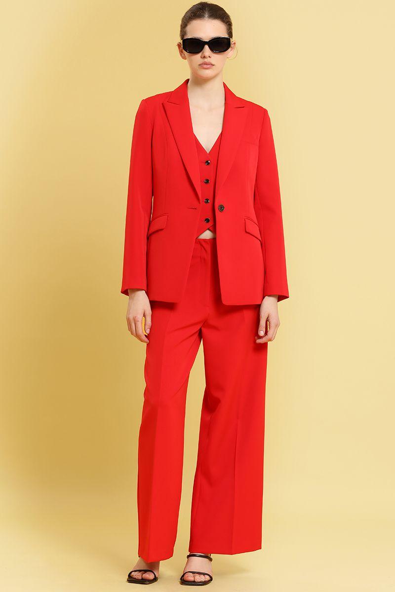 Blazer entallado basico, rojo Liola-6