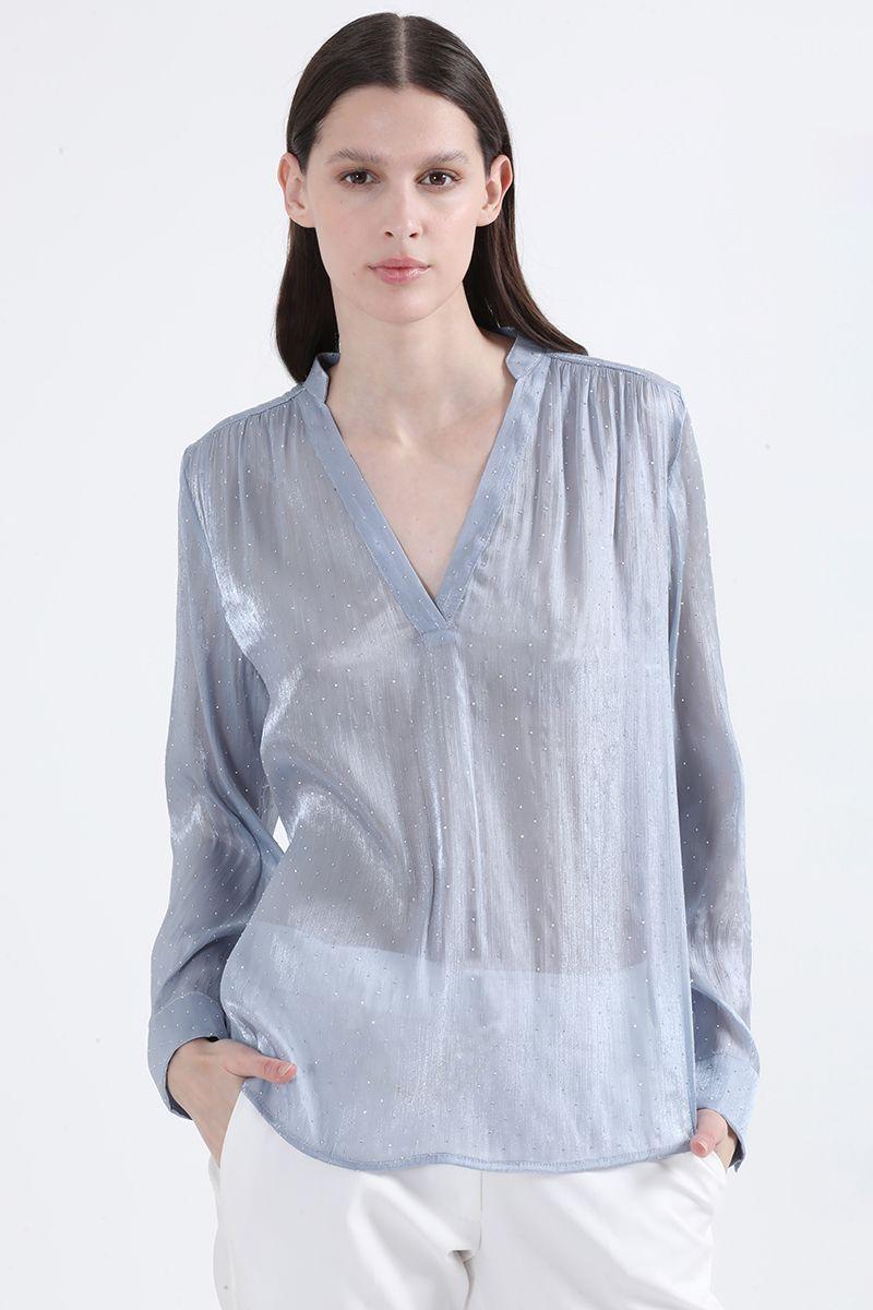 Blusa Fantasia Strass, Celeste Liola-3