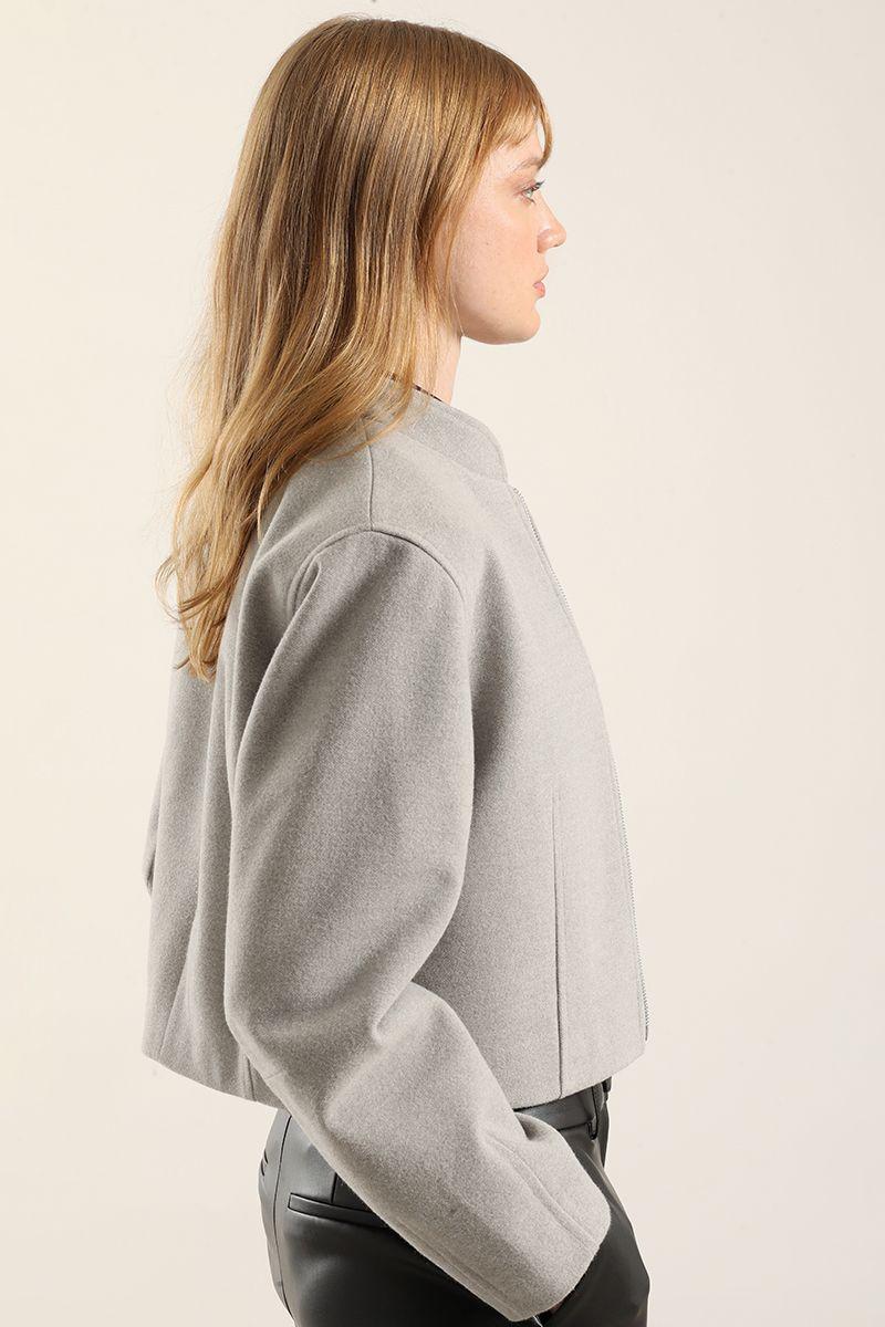 Chaqueta Bomber, Muflon Melange Gris Liola-2