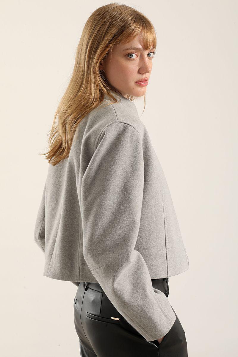 Chaqueta Bomber, Muflon Melange Gris Liola-5