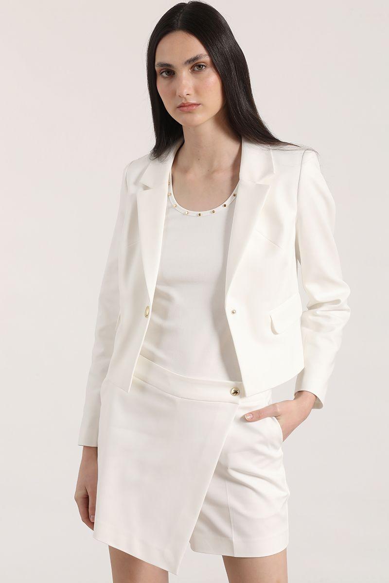 Blazer cropped Liola mujer crudo-3