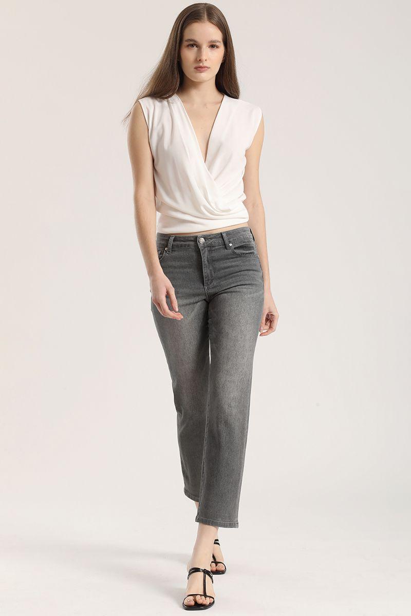 Jeans slim denim liola mujer gris-1