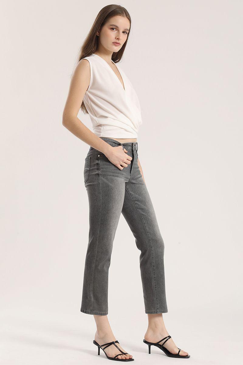Jeans slim denim liola mujer gris-2
