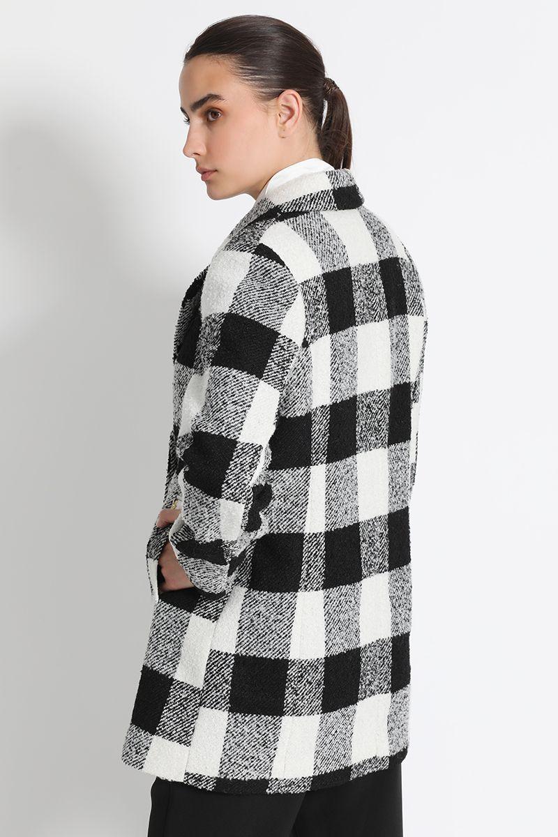 Chaquetón Semi Entallado Escoces Negro Liola-1