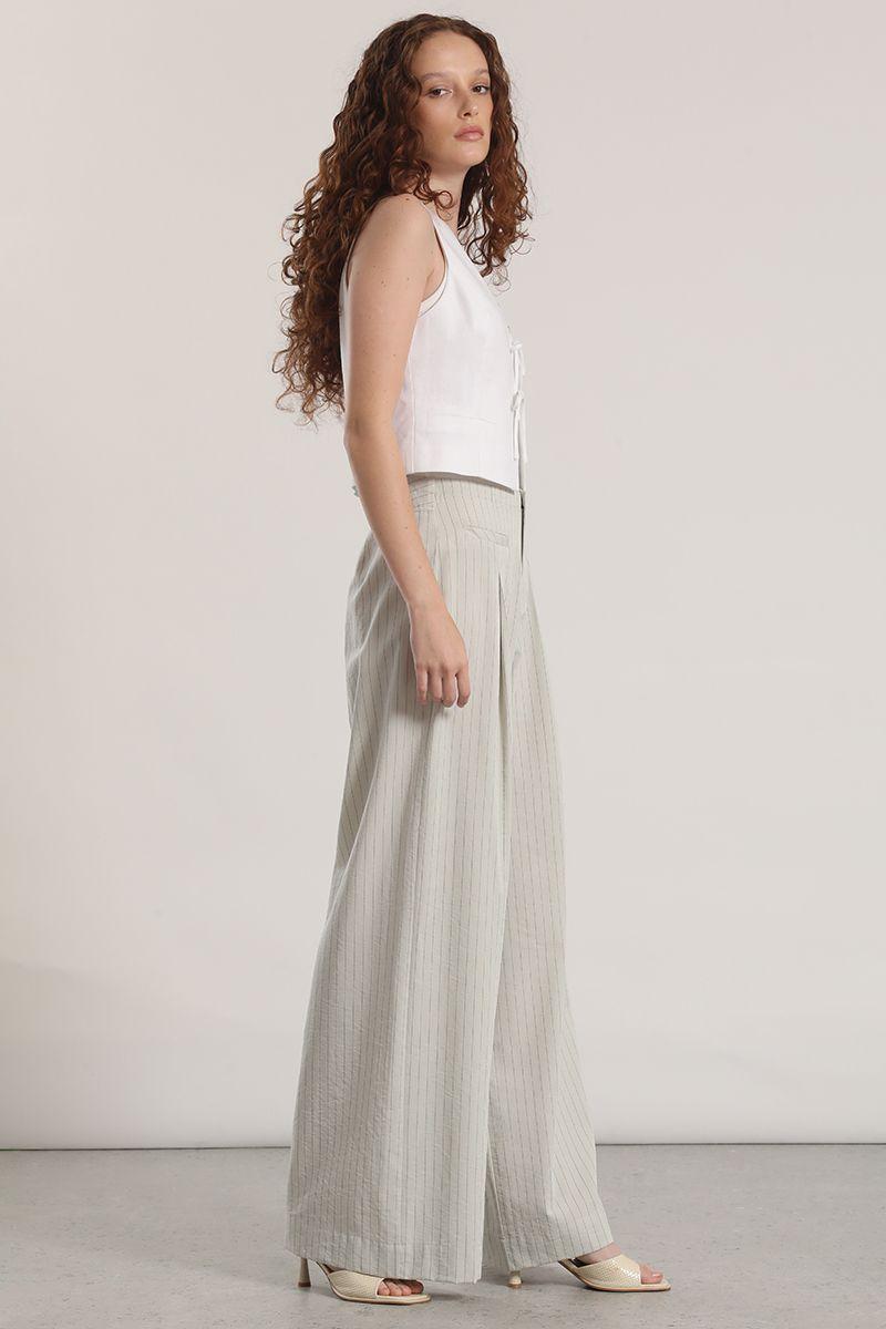 Pantalón ancho liola mujer gris-1