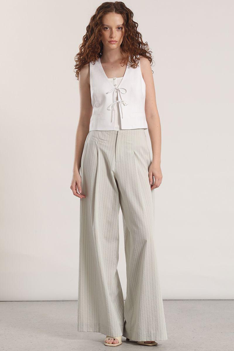 Pantalón ancho liola mujer gris-2