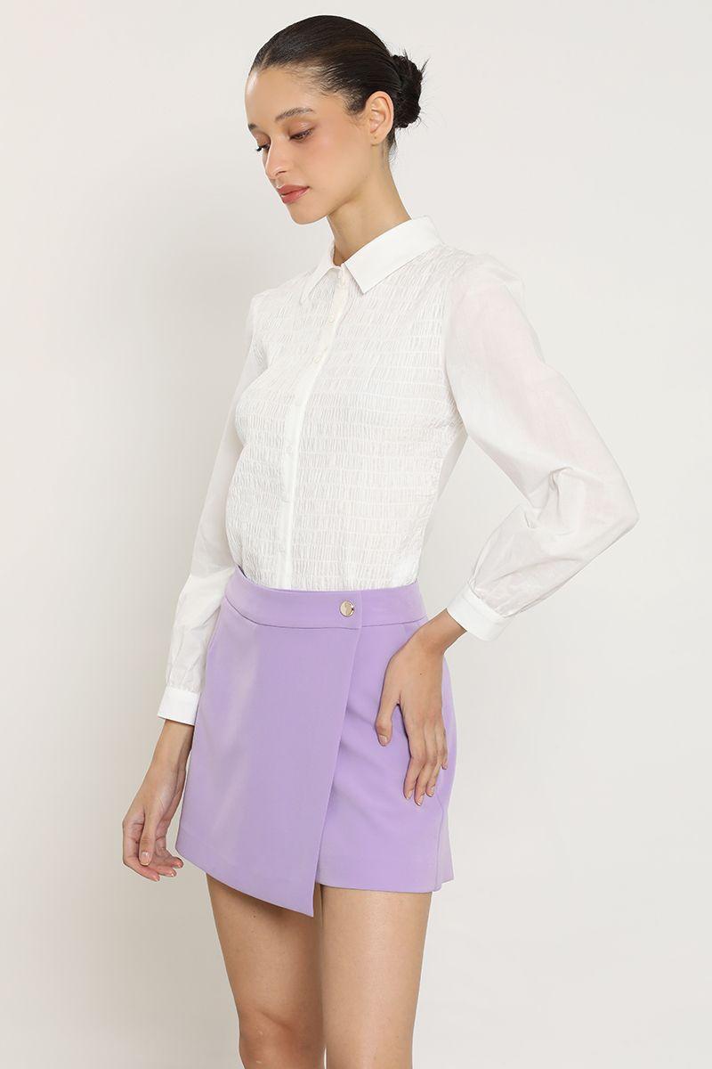 Falda short asimetrica, lila Liola-2