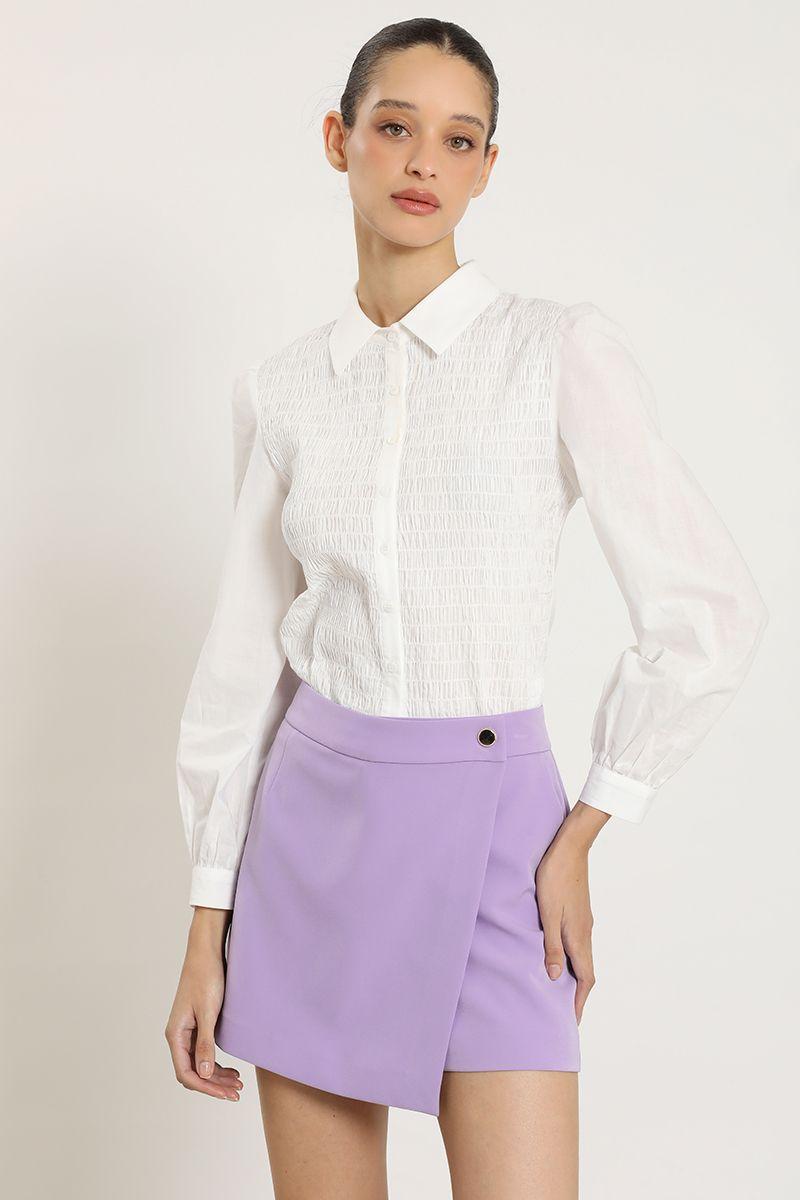 Falda short asimetrica, lila Liola-4