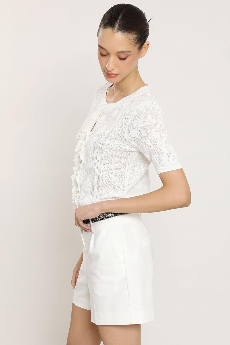 Cardigan punto, fantasia transparente, crudo Liola-5