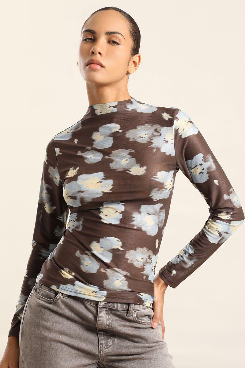 Top Malla Estampado Floral, Cafe Liola-0