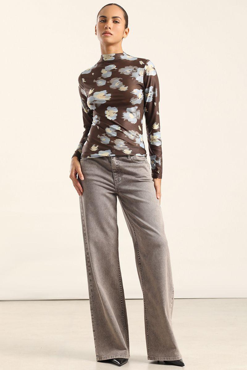 Top Malla Estampado Floral, Cafe Liola-1