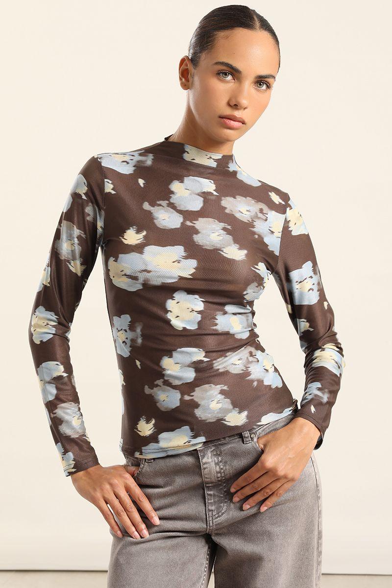 Top Malla Estampado Floral, Cafe Liola-5