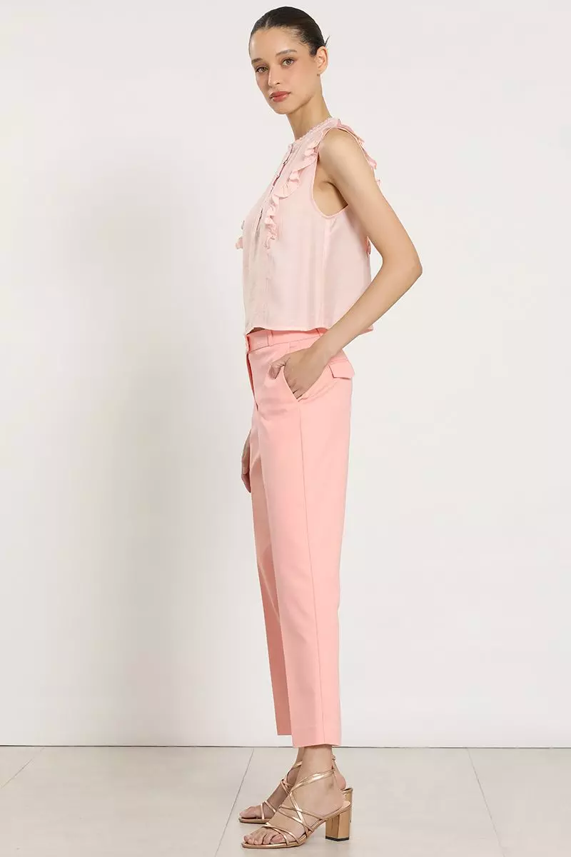 Pantalon sastre, tiro alto, coral Liola-4