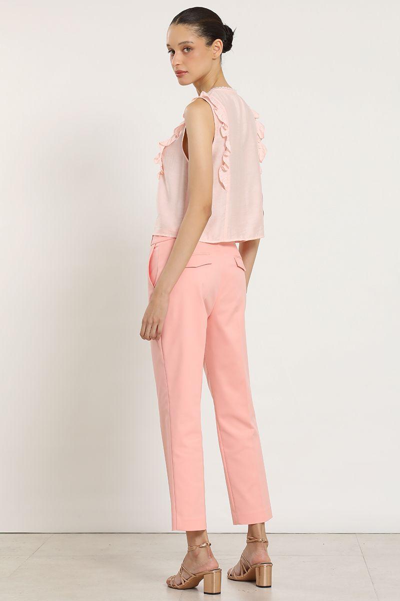 Pantalon sastre, tiro alto, coral Liola-5