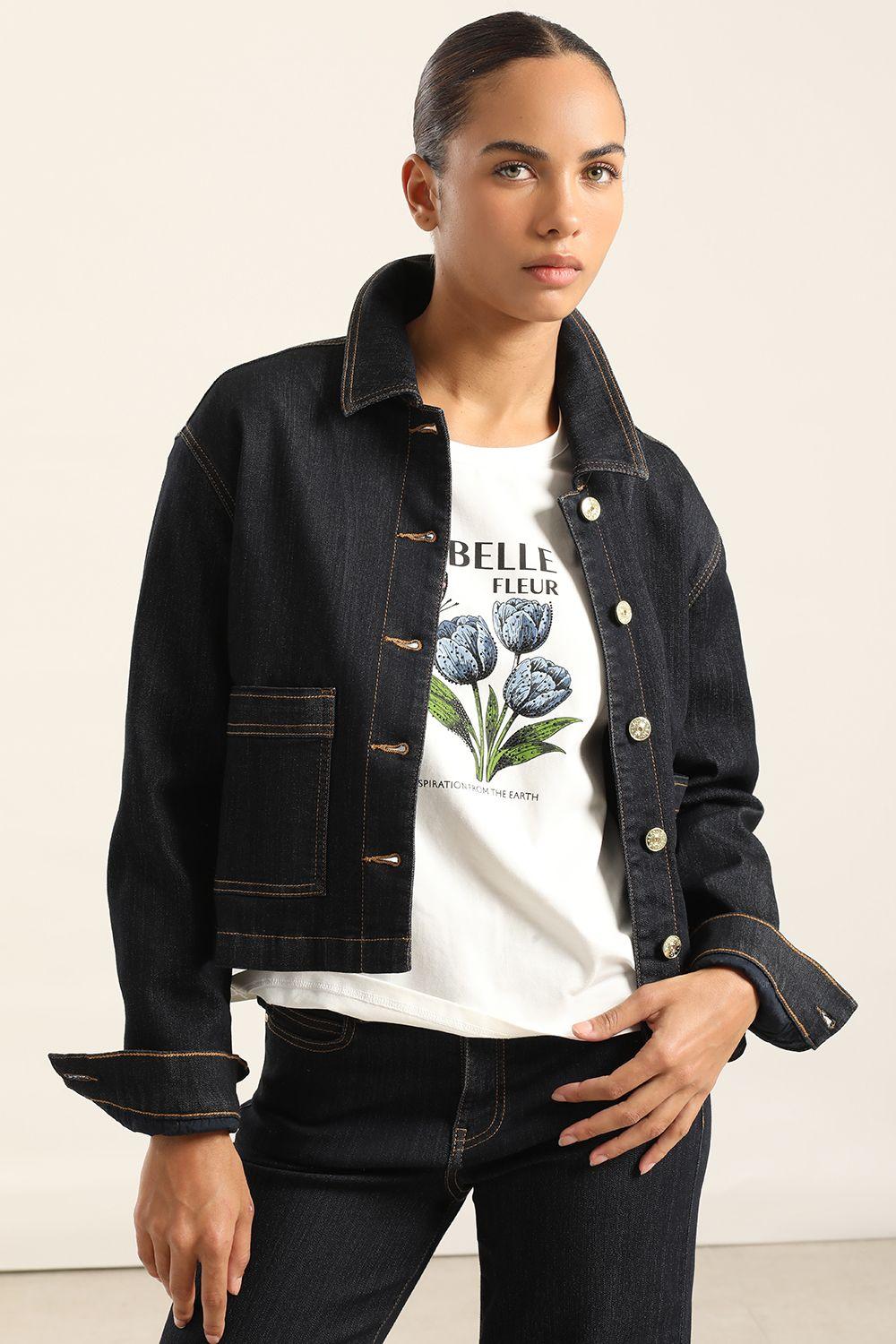 Chaqueta Recta Denim, Indigo Liola-2