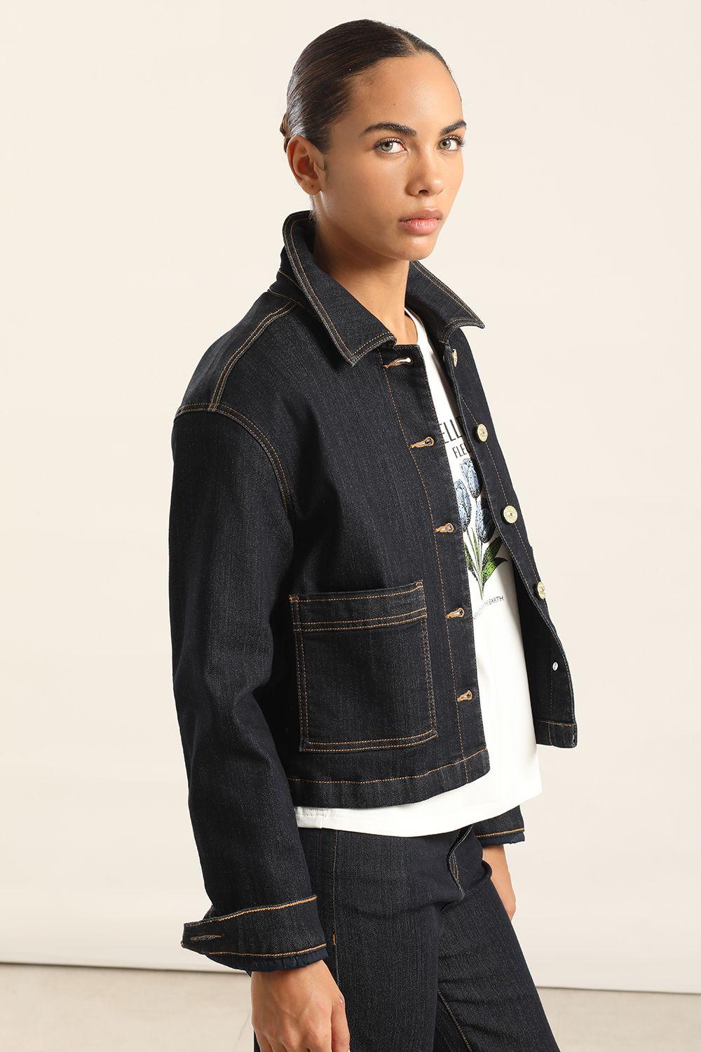 Chaqueta Recta Denim, Indigo Liola-3